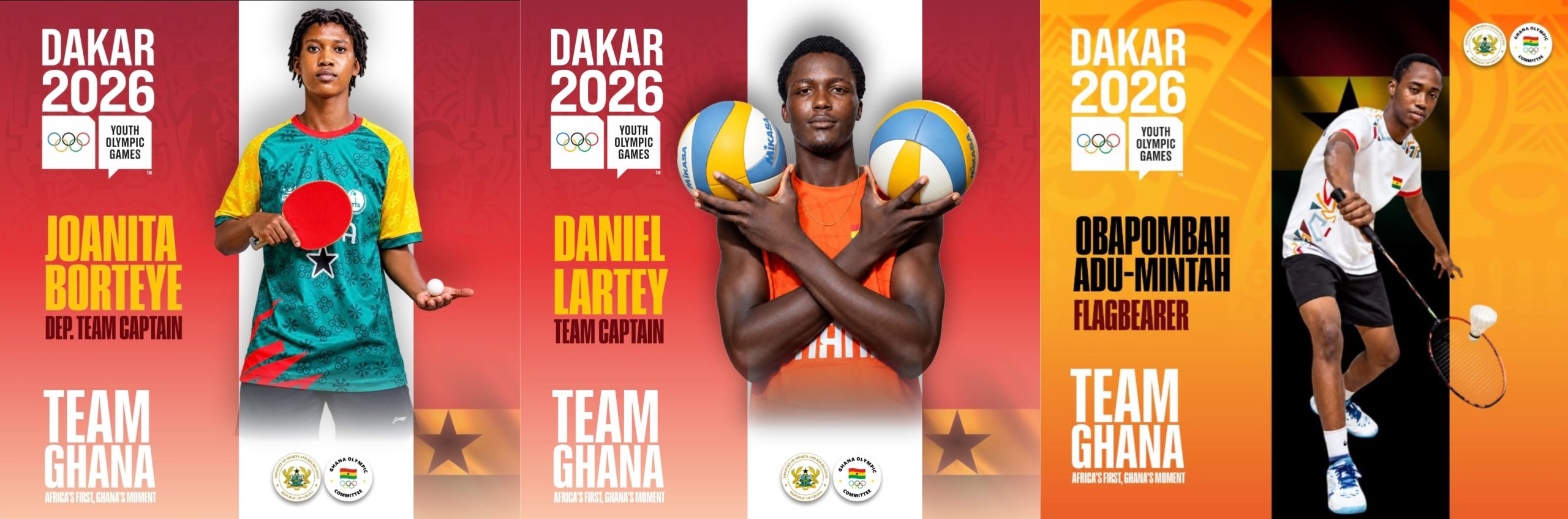 GOC Names Team Ghana Captains and Flag bearer for Youth Olympic Games in Dakar